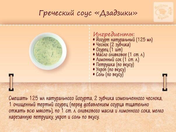 греческий соус дзадзики - рецепт Как приготовить домашние соусы самостоятельно
